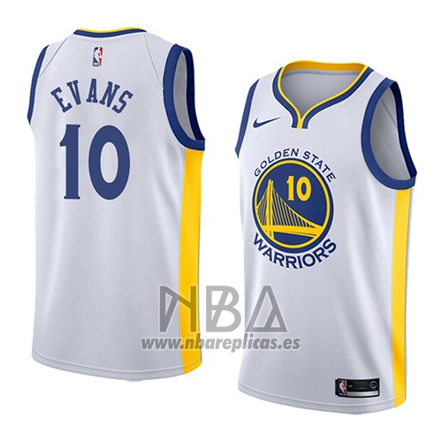 Camiseta Golden State Warriors Jacob Evans NO 10 Association 2018-19 Blanco
